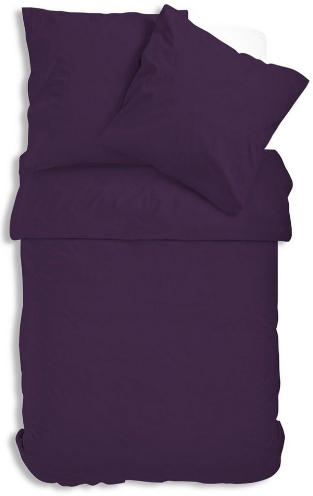 One Home Bettwäsche Uni Einfarbig, Mikrofaser, 4 teilig, mit Reißverschluss Bild 1