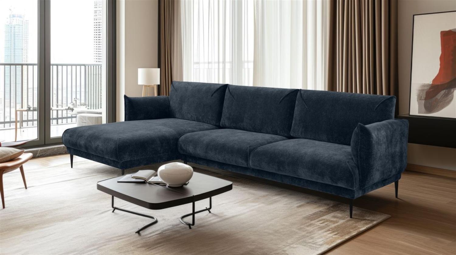 Ecksofa Designersofa MADISON XL in Stoff Dress Me Blau Ottomane Links Bild 1