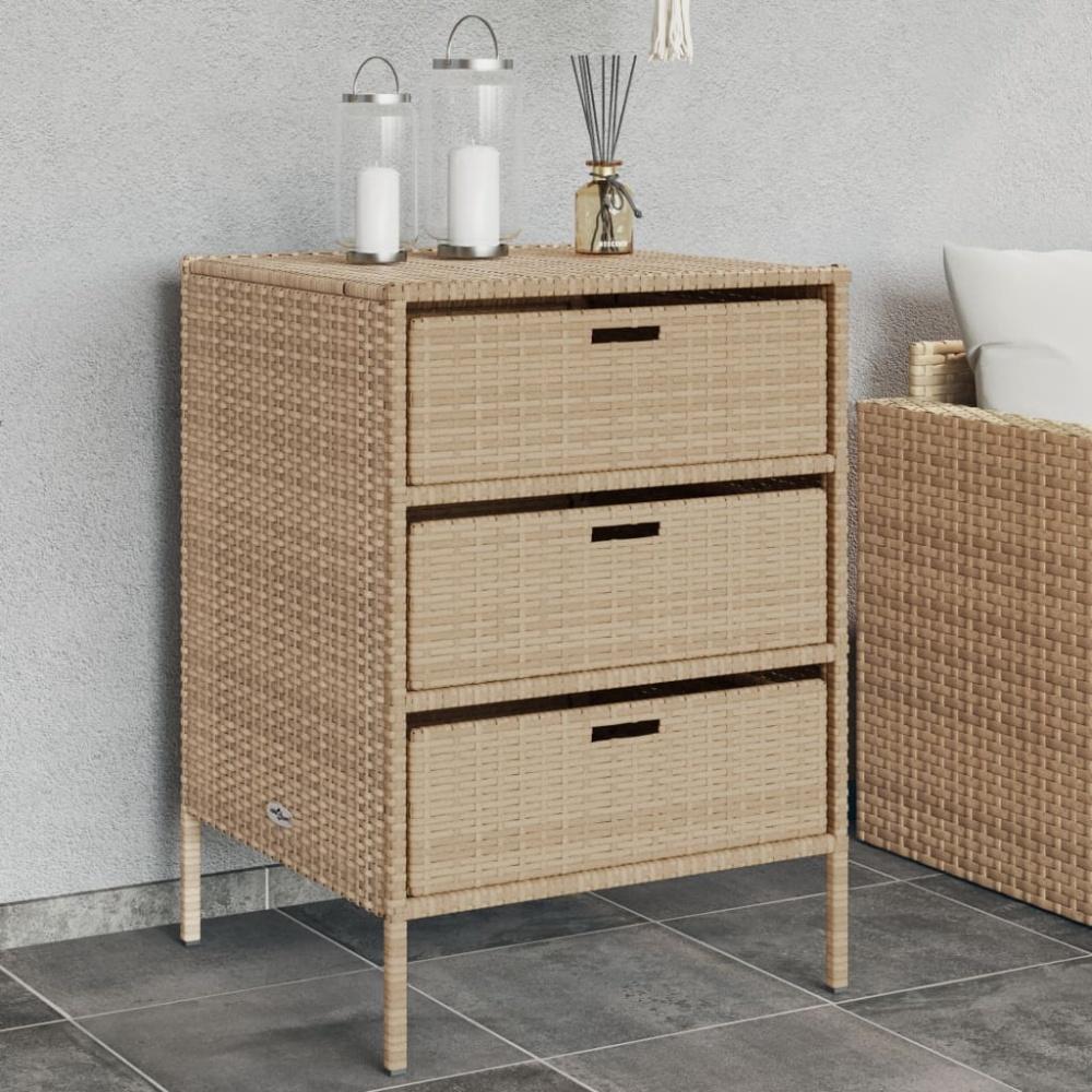 vidaXL Gartenschrank Beige 55x59x80 cm Poly Rattan 365554 Bild 1