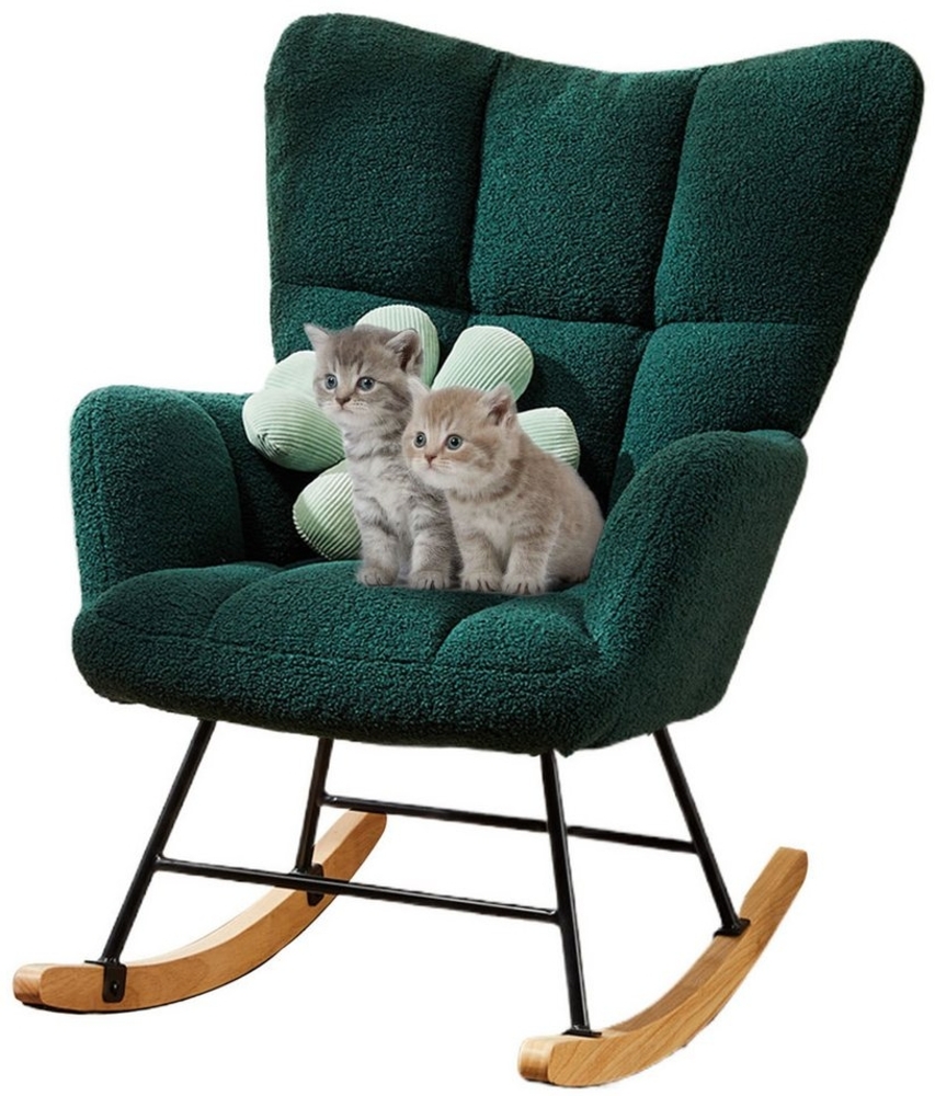 SURFOU Schaukelstuhl Schaukelsessel Rocking Chair Schwingsessel Relaxstuhl (für Garten, Wohnzimmer, Hof, Terrasse und Balkon), mit Armlehnen Schaukelliege Wohnzimmer Bild 1