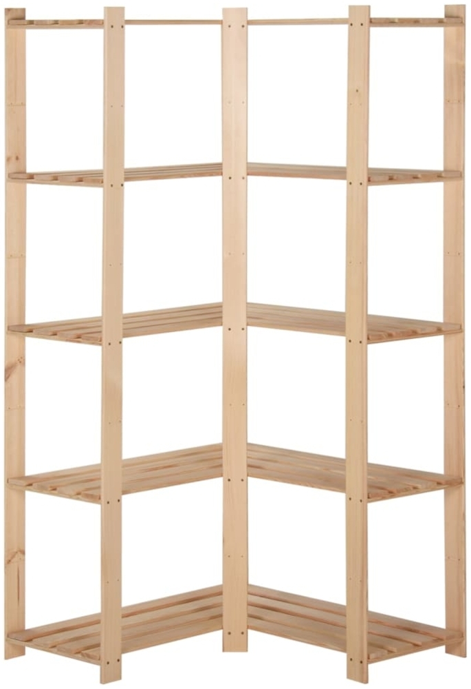 vidaXL Eck-Lagerregal mit 5 Böden 82,5x82,5x170 cm Massivholz Kiefer 327323 Bild 1