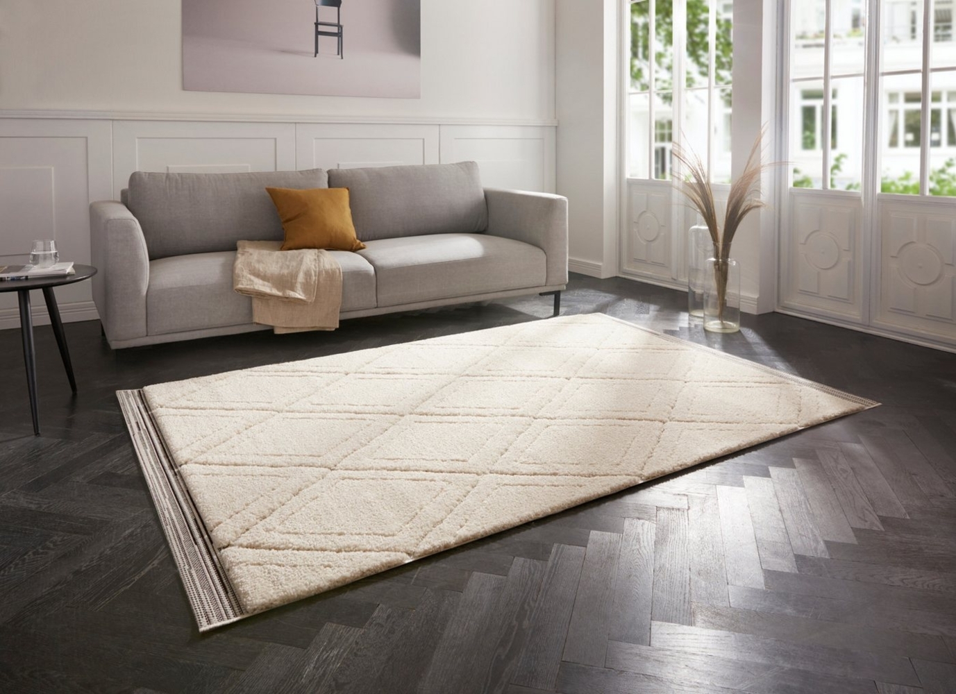 Hochflor Teppich Colin Creme - 160x230x2,2cm Bild 1
