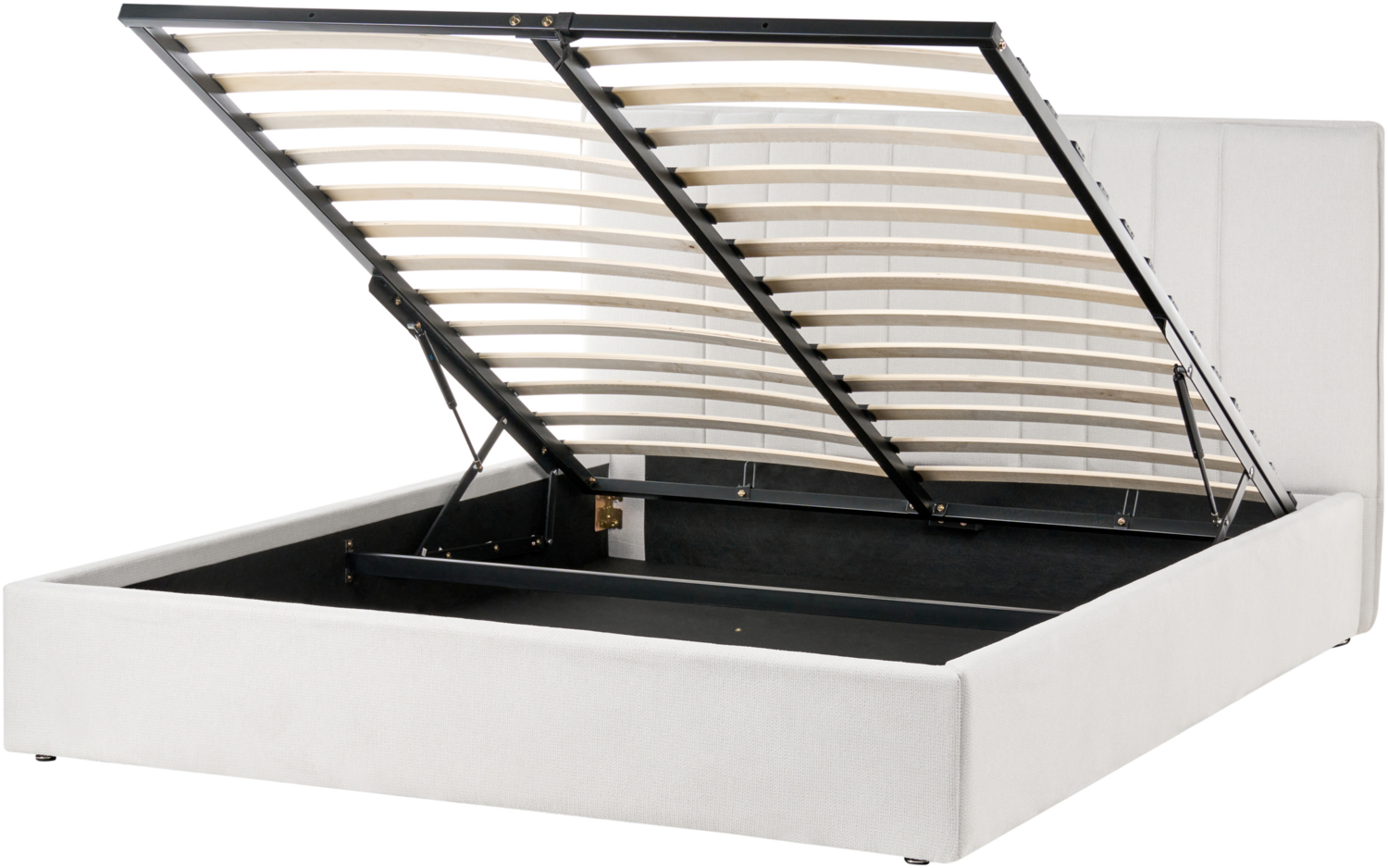 Bett mit Stauraum Stoff TARASCON 160 x 200 cm Hellbeige Bild 1