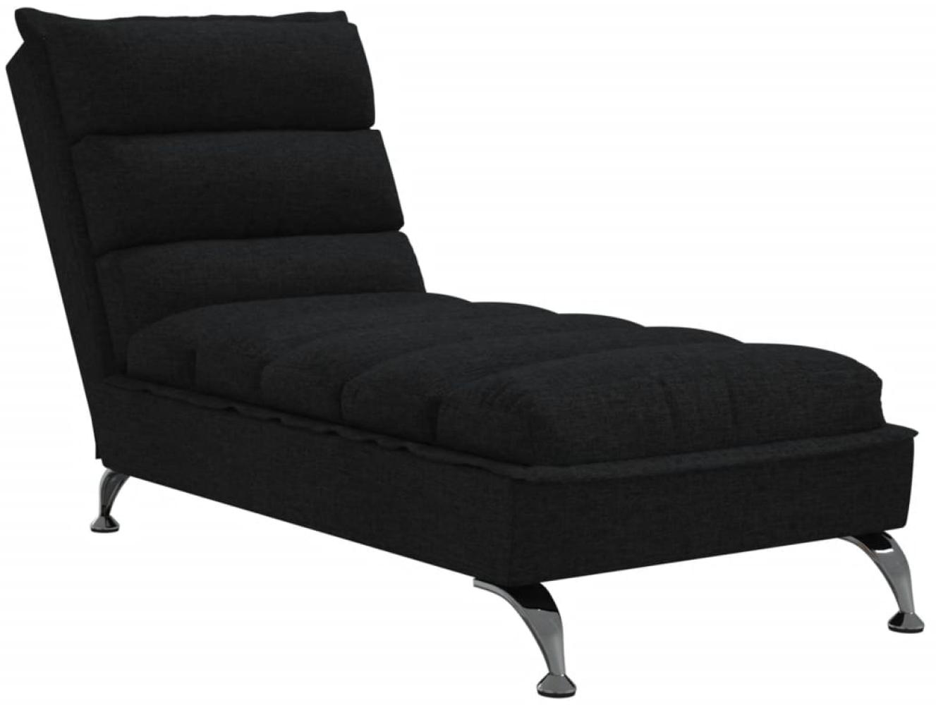 vidaXL Chaiselongue mit Kissen Schwarz Stoff 379470 Bild 1