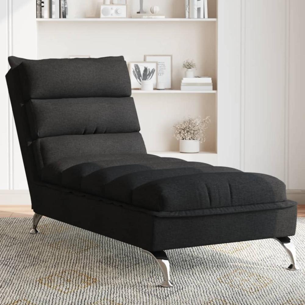 vidaXL Chaiselongue mit Kissen Schwarz Stoff 379470 Bild 1