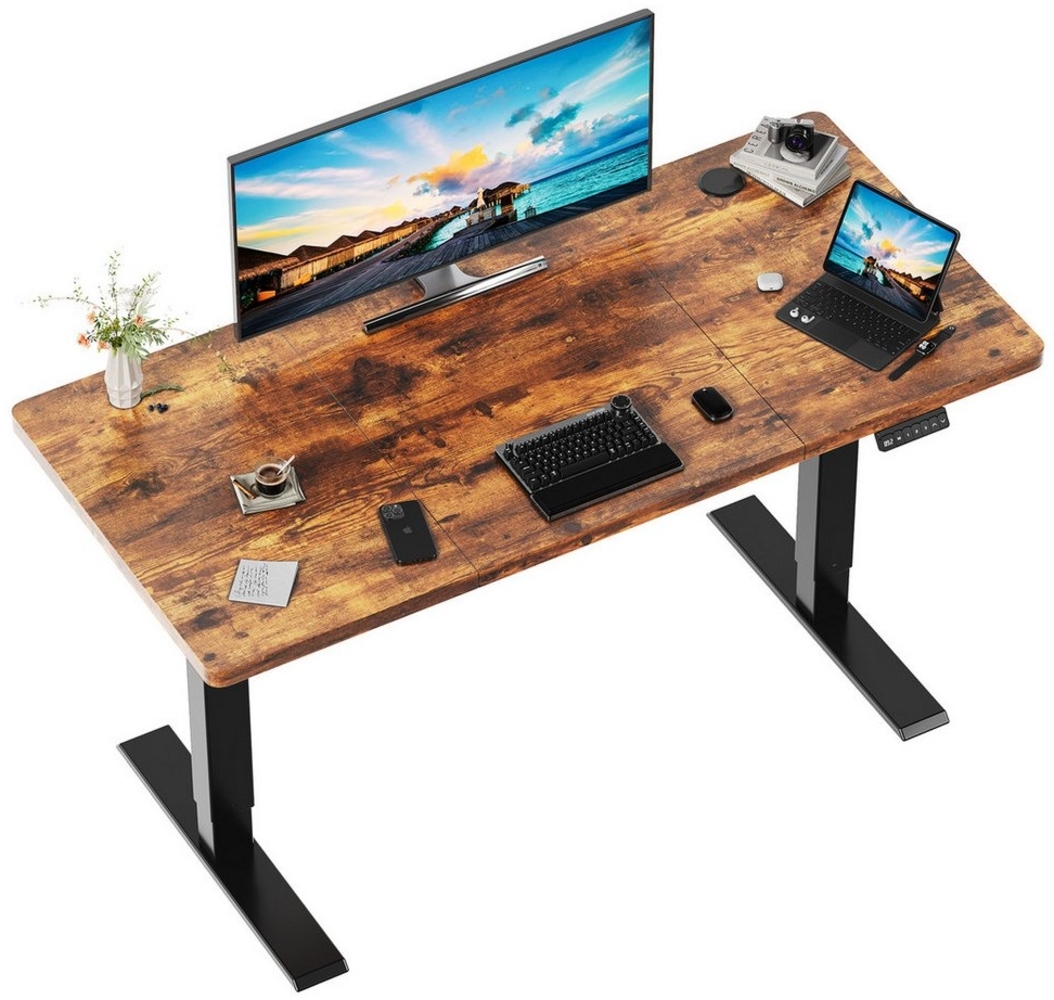 HOMALL Schreibtisch Höhenverstellbarer elektrischer Hubtisch mit Memory-Funktion (110 cm × 60 cm × 71–119 cm, bestehend aus drei Tischplatten, höhenverstellbar, speichert drei Standardhöhen, leiser Betrieb) Bild 1