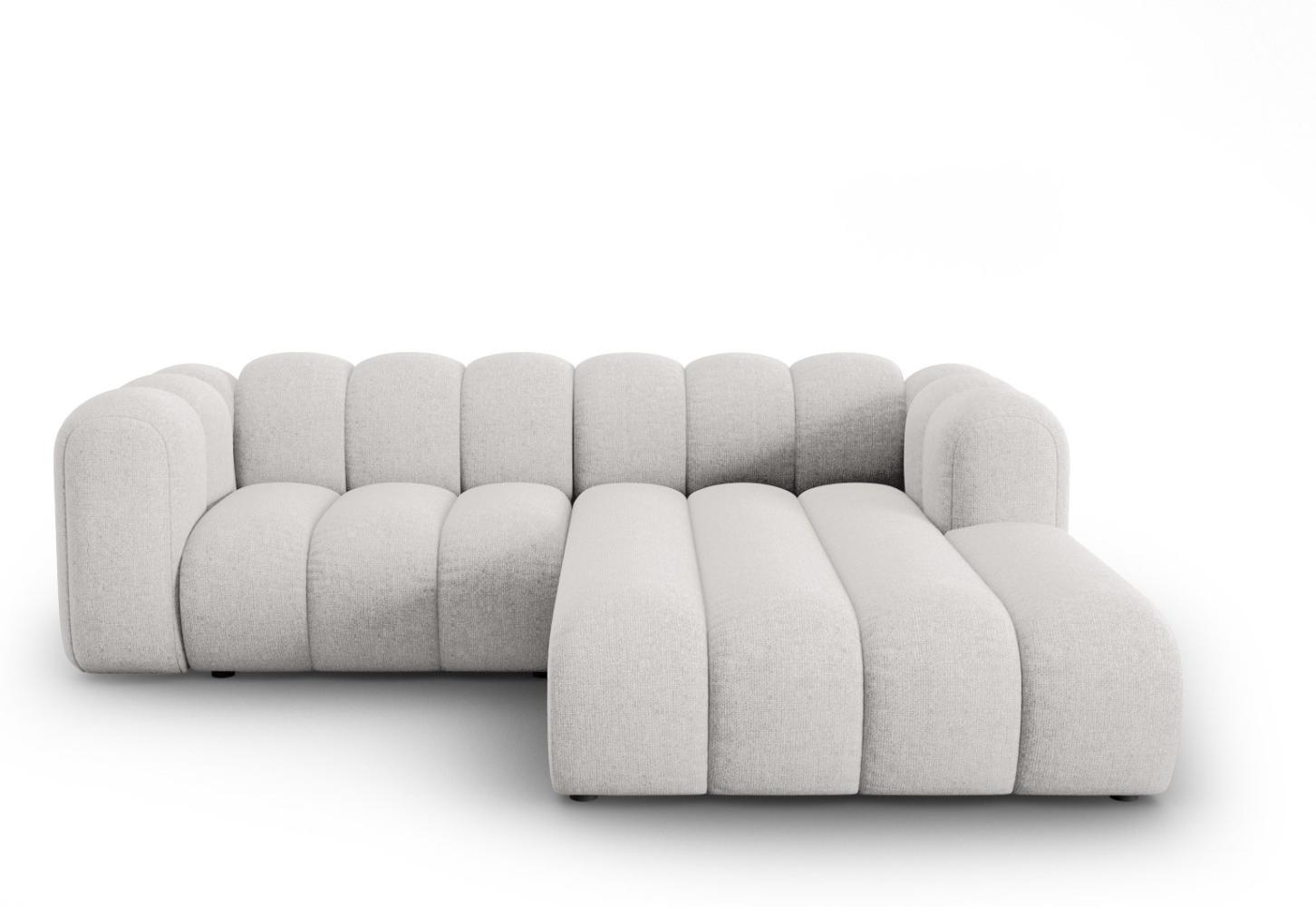 Micadoni Modulares Ecksofa Lupine 3-Sitzer Rechts Chenille Hellgrau Bild 1