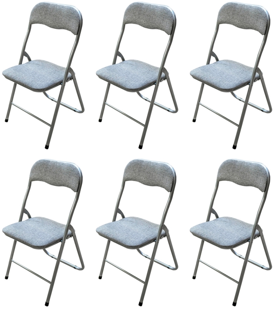 HTI-Living Dima Fabric Grau Klappstuhl 6er Set Bild 1