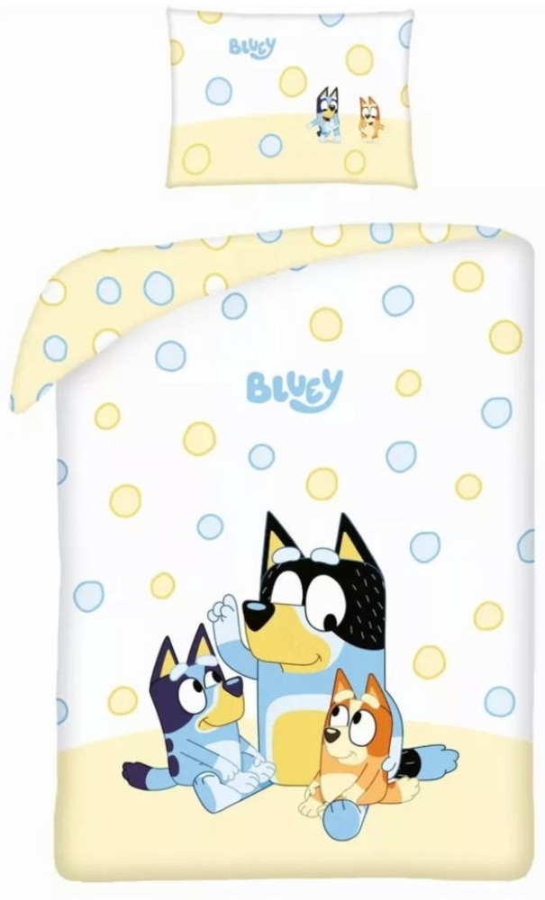 Bluey Babybettwäsche Bluey und Bingo Baby Bettwäsche 2tlg. Set 100x135 40x60 cm, 2 teilig, 100% Baumwolle Bild 1