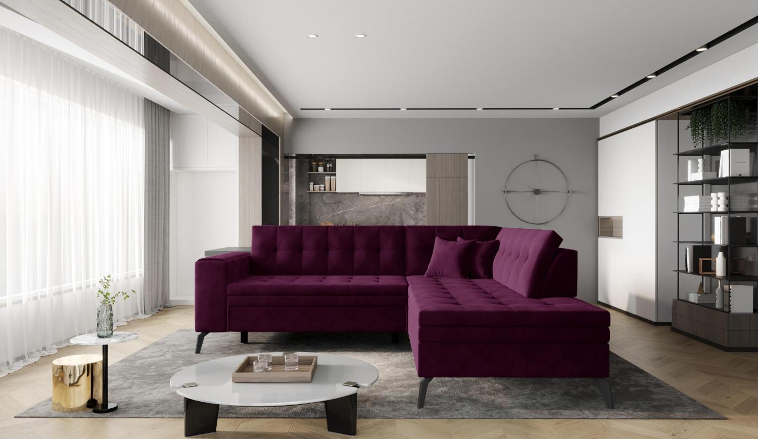 Wohnideebilder Lanvin Dunkelviolett Ecksofas & Eckcouches CO-LAN-RT-25VE Bild 1