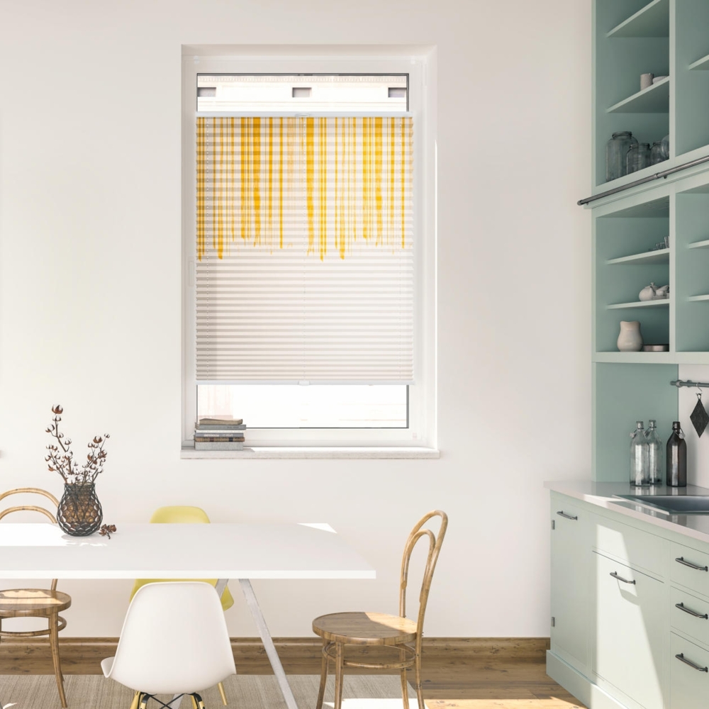 Lichtblick Design Plissee mit Motiv Flowing Honey, 1008 Tageslicht - Blickdicht; einfache Installation mit Klemmträgern; von beiden Seiten sichtbar, 130 x 45 x 2,5 cm Bild 1