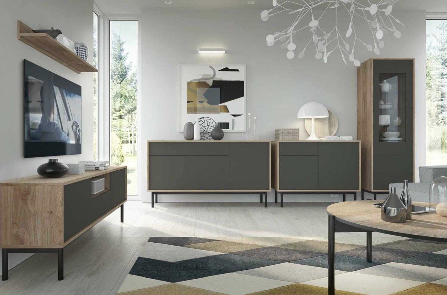 Stylefy Brighton Kommode II Jackson Hickory Graphit Bild 1