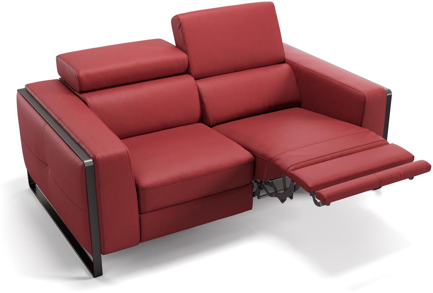 Sofanella Zweisitzer MANZANO Ledercouch Echtleder Sofa in Rot Bild 1