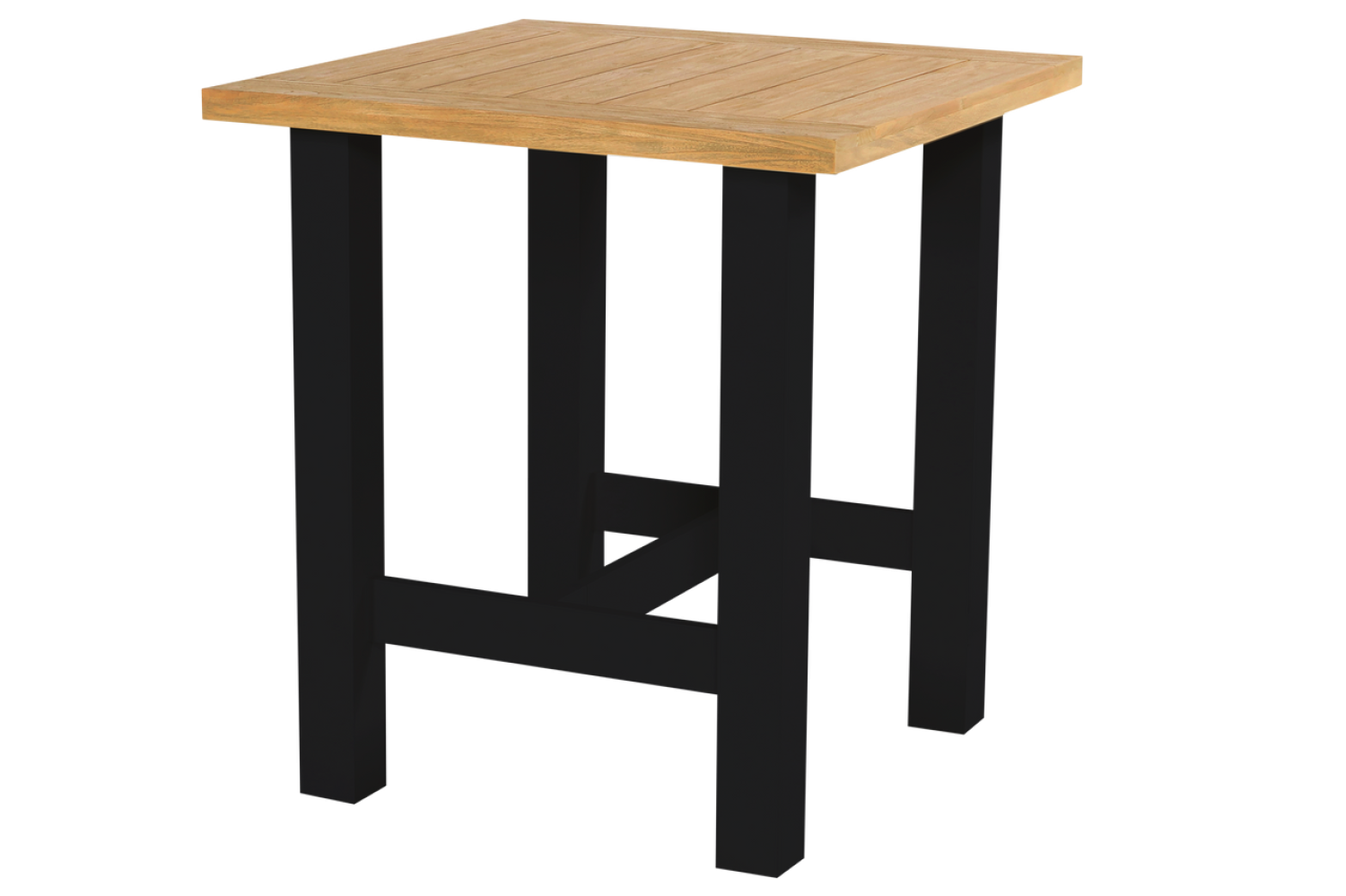 Bartisch Sophie Yasmani (carbon black / natural teak 100 x 100 x 110 cm) Bild 1