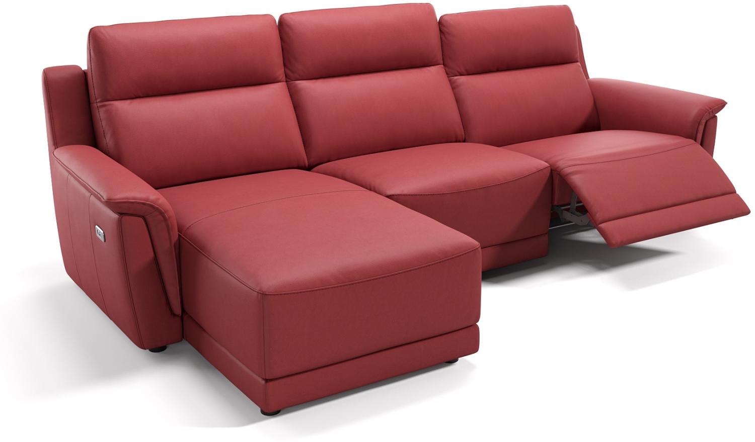 Sofanella Ecksofa MALITO Eckcouch Leder Ledersofa in Rot Bild 1