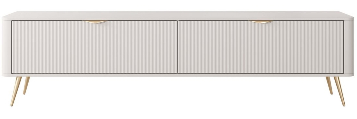 yourhouse24 TV-Schrank TV-Lowboard 200 cm LANTE 2D beige/gold, schwarz Bild 1