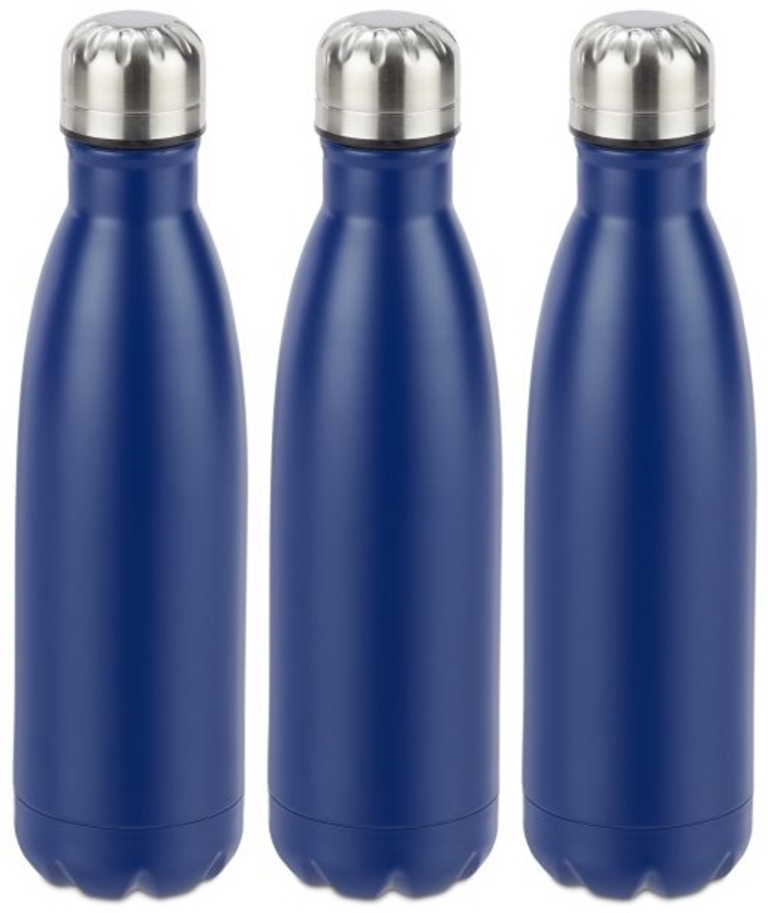 3 x Trinkflasche Edelstahl blau Bild 1