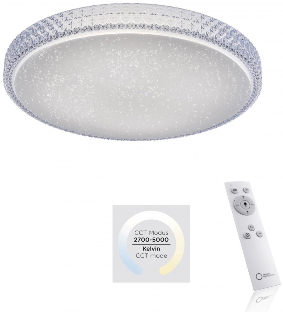 JUST LIGHT 14373-00 FRIDA LED Deckenleuchte 60cm transparent Sternenhimmeloptik Bild 1