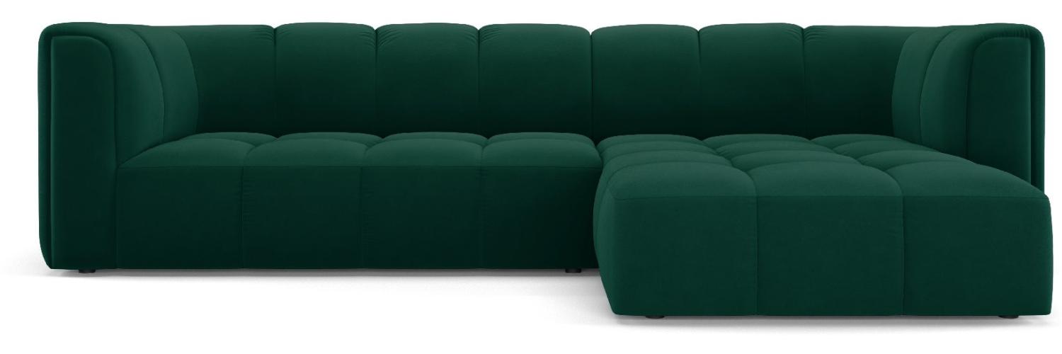 Micadoni Modulares Ecksofa Serena 3-Sitzer Rechts Samtstoff Flaschengrün Bild 1