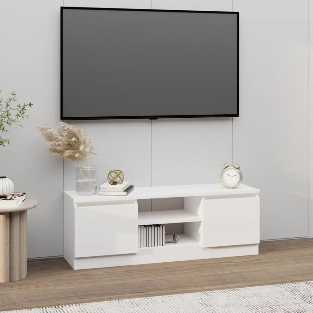 vidaXL TV-Schrank mit Tür Weiß 102x30x36 cm 823350 Bild 1