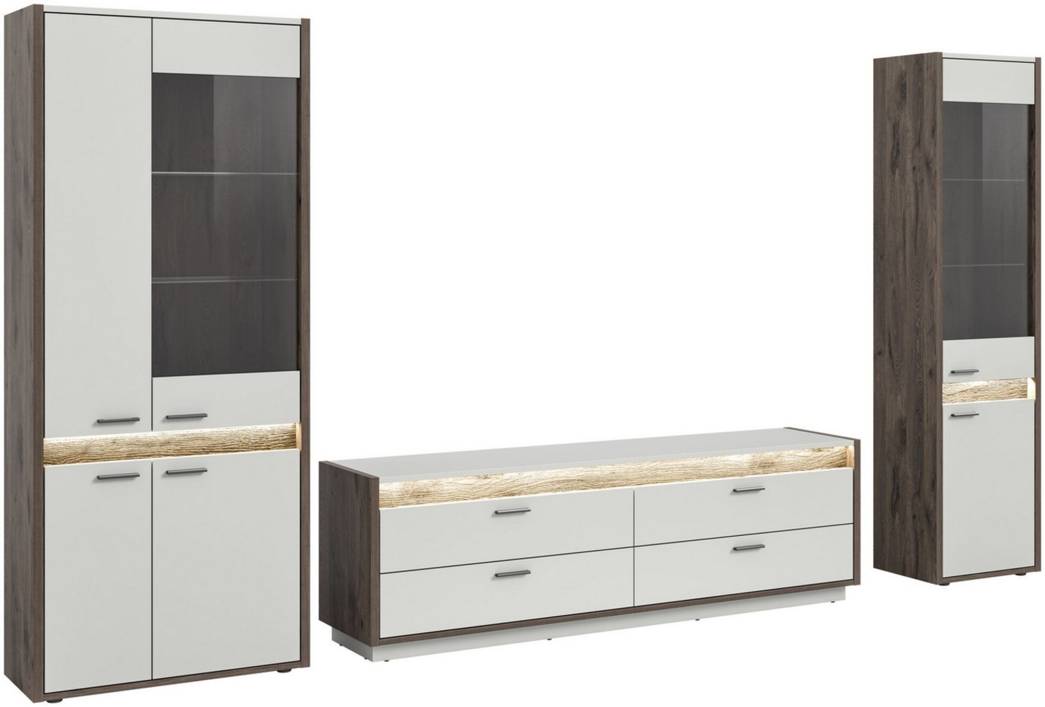Wohnwand Falcona IV - Nox Oak / Hellgrau Bild 1