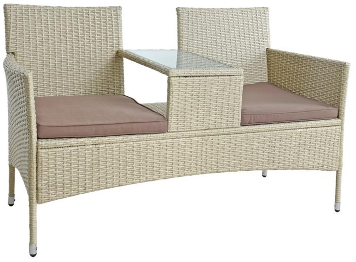 Polyrattan Gartenbank Bank Rattan Sitzbank 2-Sitzer Gartenmöbel Balkonmöbel Bild 1