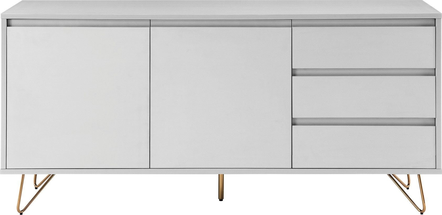 Sideboard MDF/Metall Weiß 150 x 40 x 70 cm Bild 1