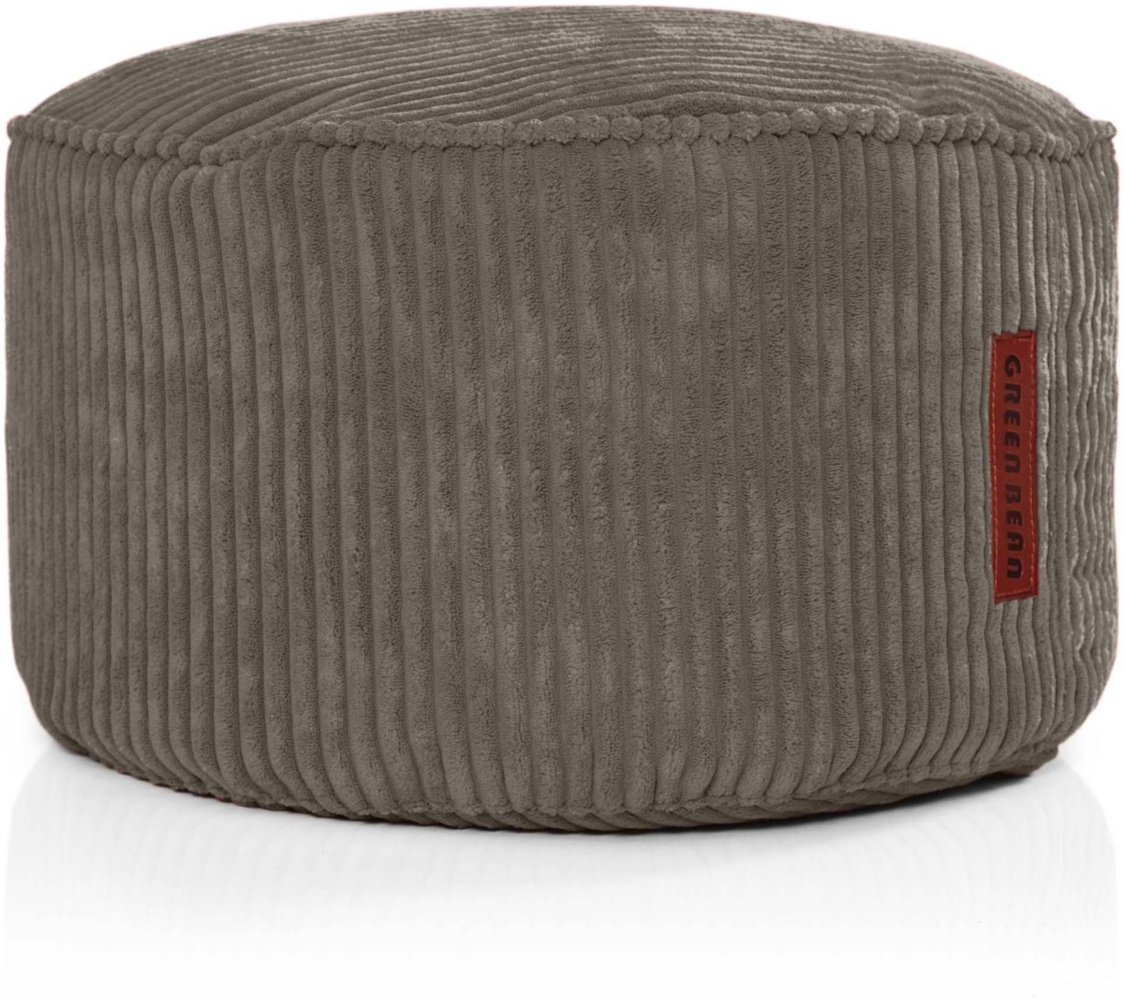 Green Bean® Indoor Sitzhocker Pouf 45x25cm EPS-Perlen Füllung & Cordstoff Kuschelig Weich Waschbar - Anthrazit Granitgrau Bild 1