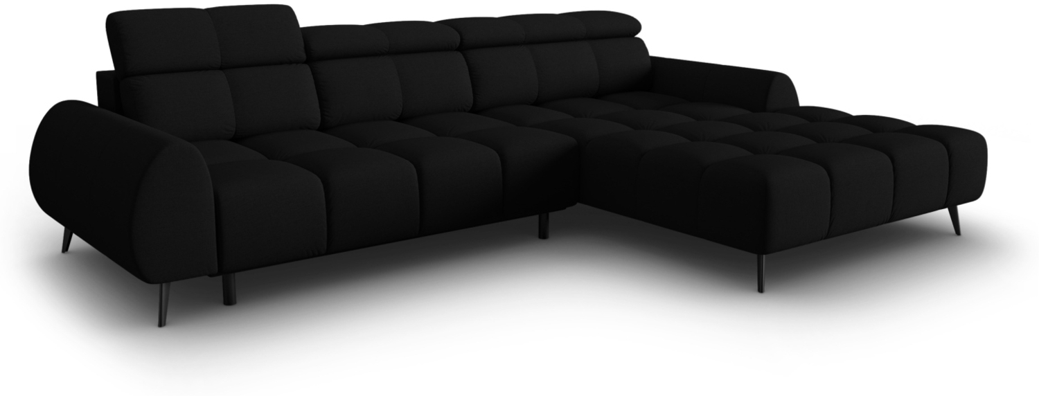 Micadoni Ecksofa Alyse 5-Sitzer Strukturierter Stoff Schwarz Rechts Bild 1
