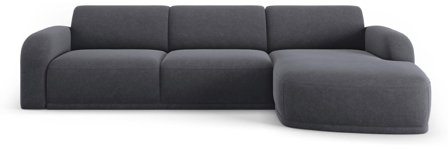 Micadoni Ecksofa Erin 4-Sitzer Rechts Samtstoff Dunkelgrau Bild 1