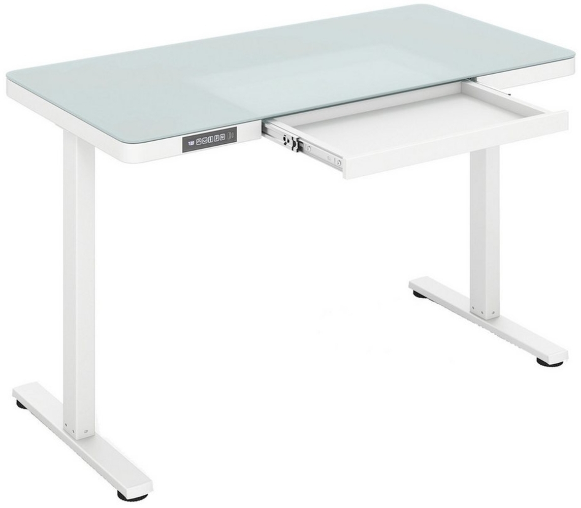 COSTWAY Schreibtisch, Steh-Sitz Tisch mit Schublade & Ladestation verstellbar Bild 1
