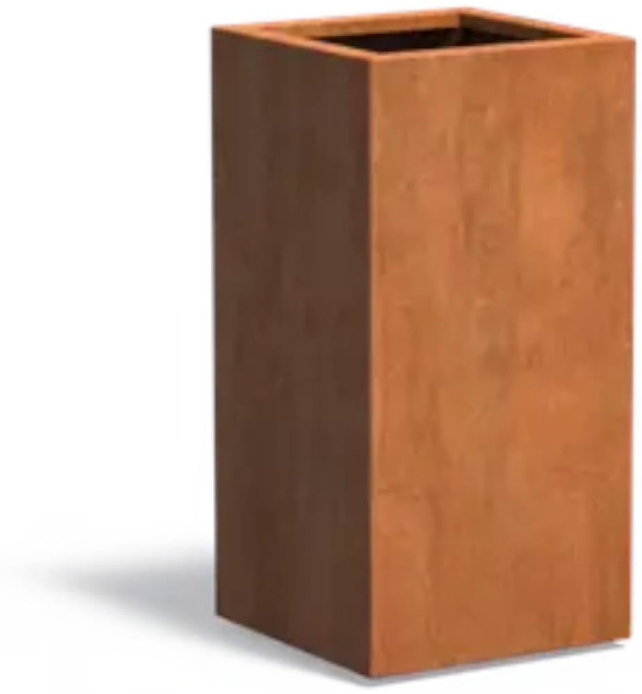 Adezz Pflanzgefäß Carrez Standard Quadrat aus Corten-Stahl Pflanzkübel Größe 50x50x100 cm Bild 1