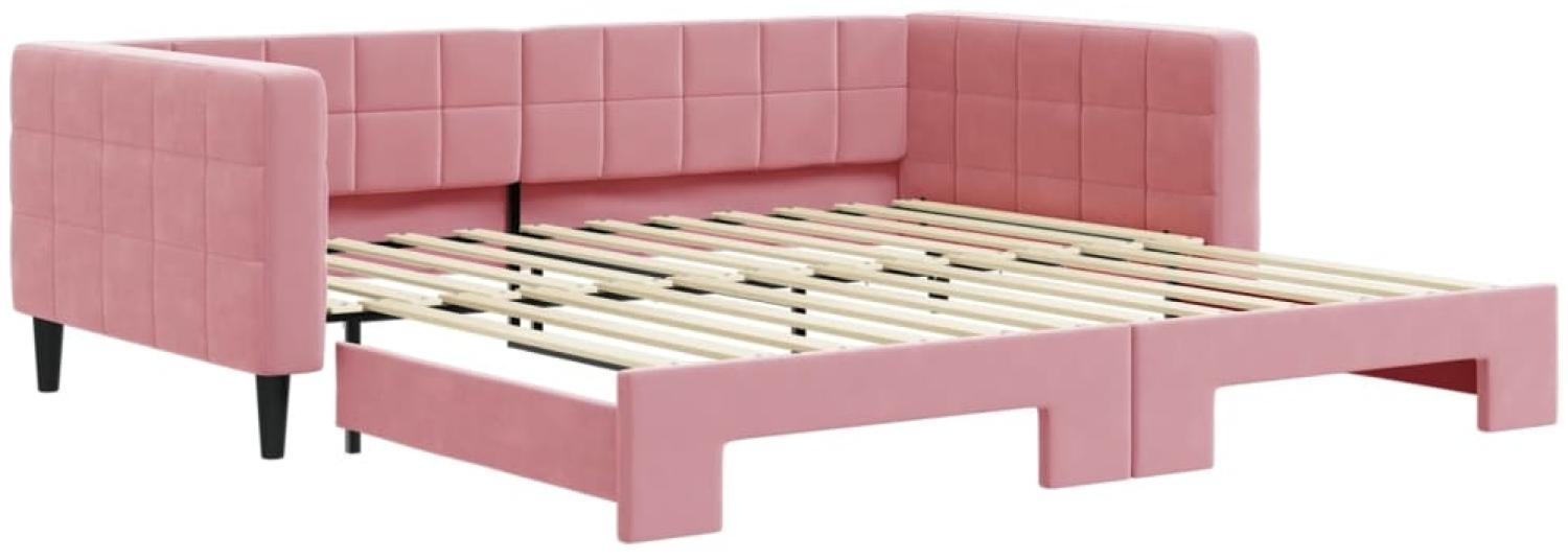 vidaXL Tagesbett Ausziehbar Rosa 100x200 cm Samt 3196701 Bild 1
