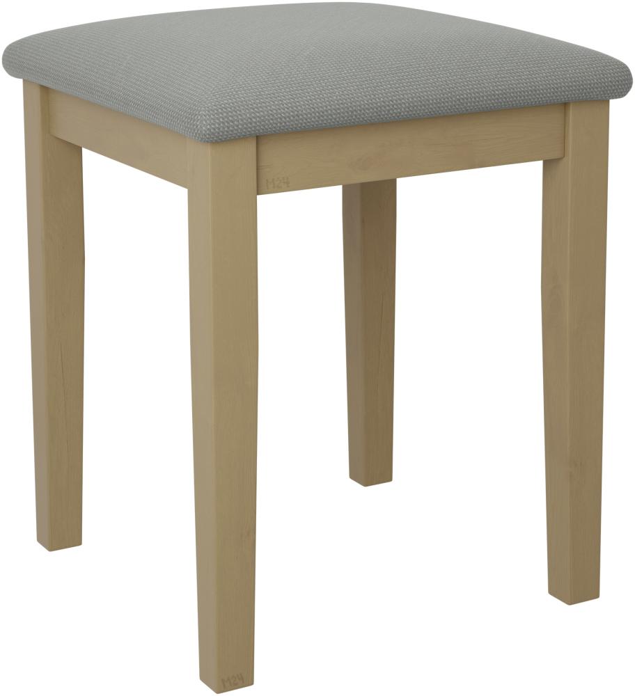 Hocker T3, Schemel bis 120 kg, aus Buchenholz, 36x36x47 cm (Stoff: Hygge D91, Holzfarbe: Sonoma) Bild 1