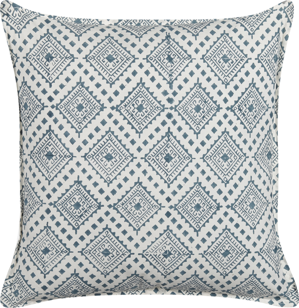 Dekokissen CORDATA Baumwolle 45 x 45 cm Orientalisches Muster Blockdruck Blau Bild 1