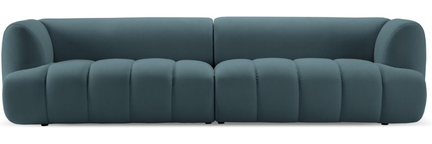 Micadoni Modulares Sofa Harry 4-Sitzer Samtstoff Pastellblau Bild 1