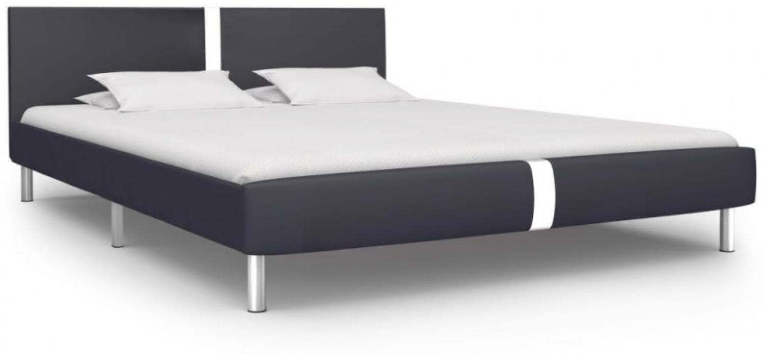 vidaXL Bettgestell Schwarz Kunstleder 140x200 cm [280828] Bild 1
