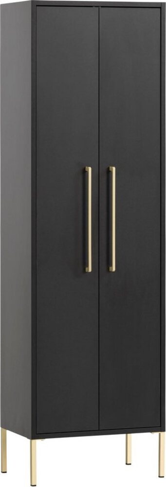 Schildmeyer Gloria Highboard, Holzwerkstoff, schwarz/Gold, 2 Türen Bild 1
