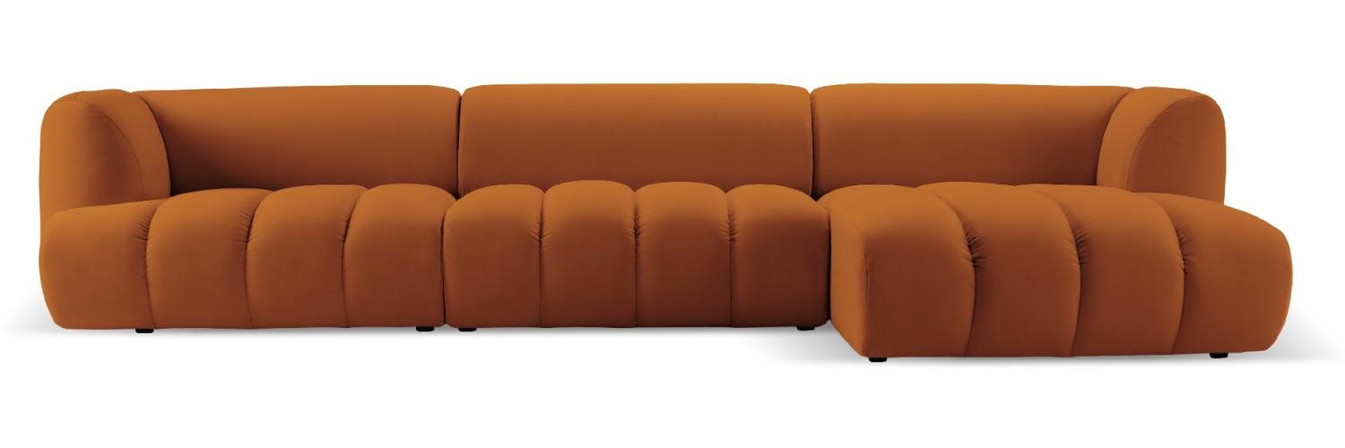 Micadoni Modulares Ecksofa Harry 5-Sitzer Rechts Samtstoff Terrakotta Bild 1