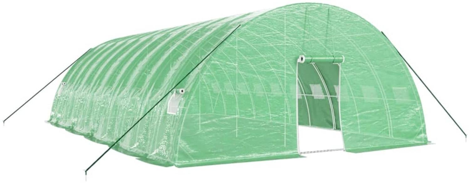 vidaXL Gewächshaus mit Stahlrahmen Grün 60 m² 10x6x2,85 m 3188108 Bild 1