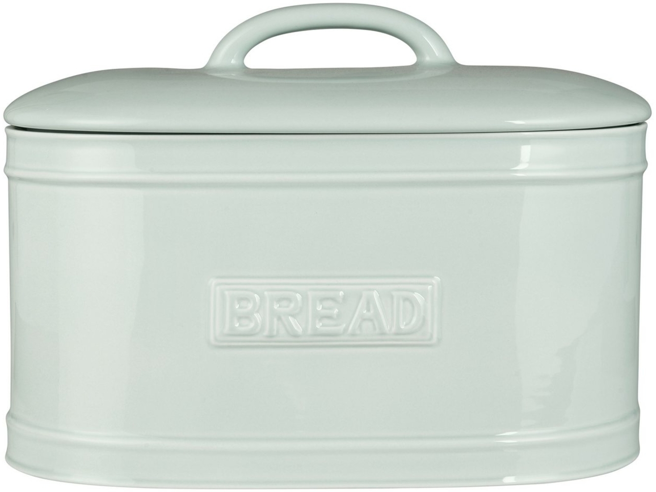 Ib Laursen Brotkasten Ib Laursen - Brotkasten Brotbox Brottopf Keramik Hellblau Oval Retro Bild 1