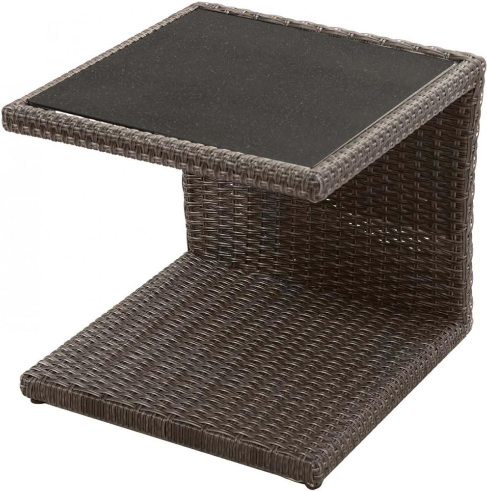 Beistelltisch 'Rocking' - Polyrattan Grau-Braun Bild 1