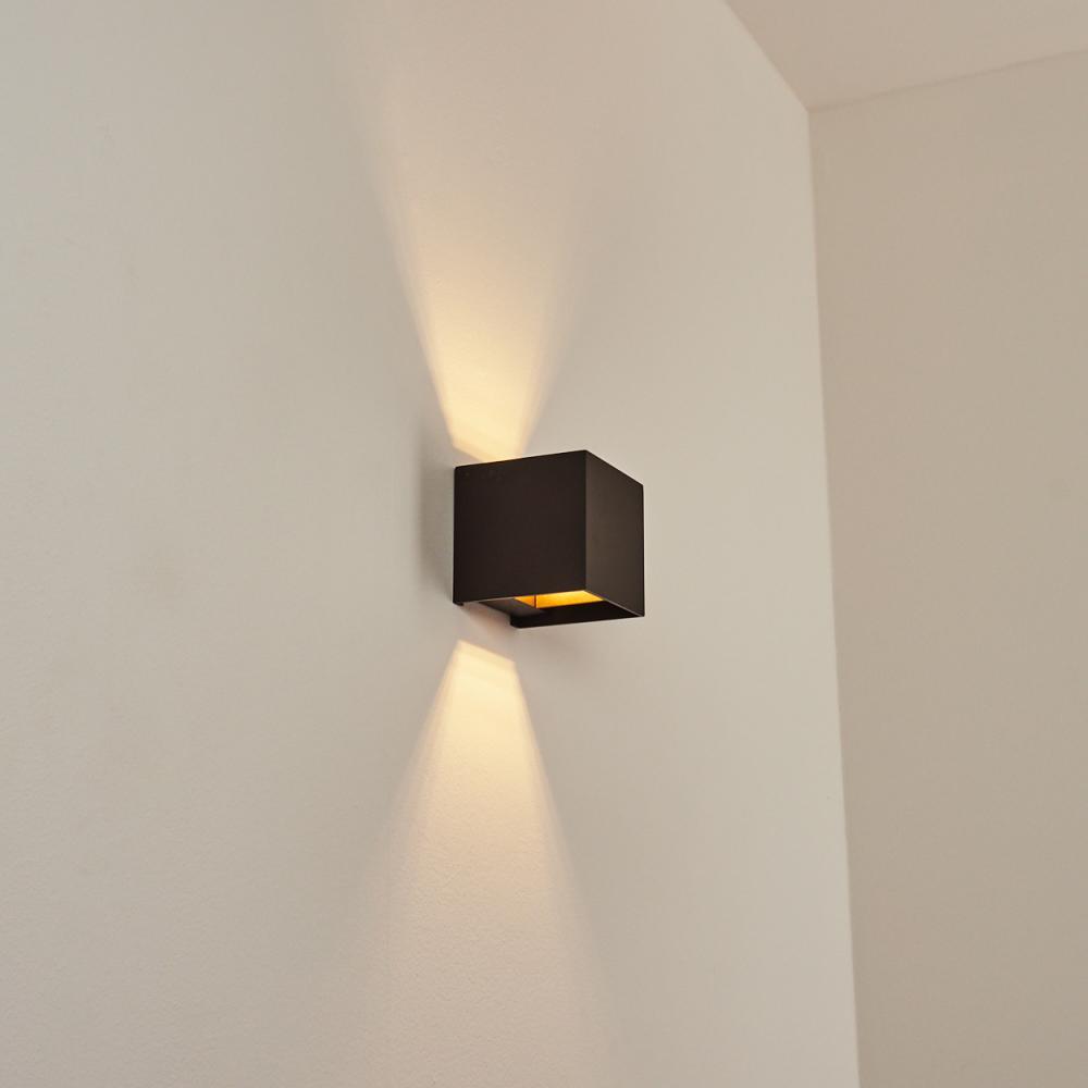 hofstein Wandleuchte »Vaccina« moderne Wandlampe aus Metall in Braun, ohne Leuchtmittel, eckige Leuchte mit verstellbaren Schirm, Up & Down, 1xG9 Bild 1