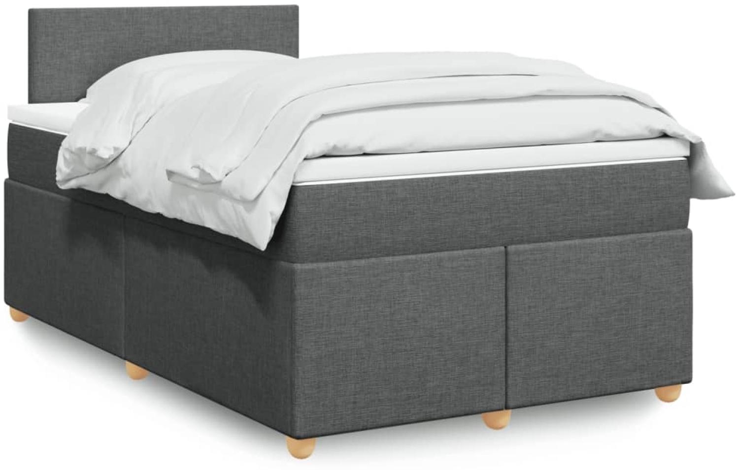 vidaXL Boxspringbett mit Matratze Dunkelgrau 120x200 cm Stoff 3288941 Bild 1