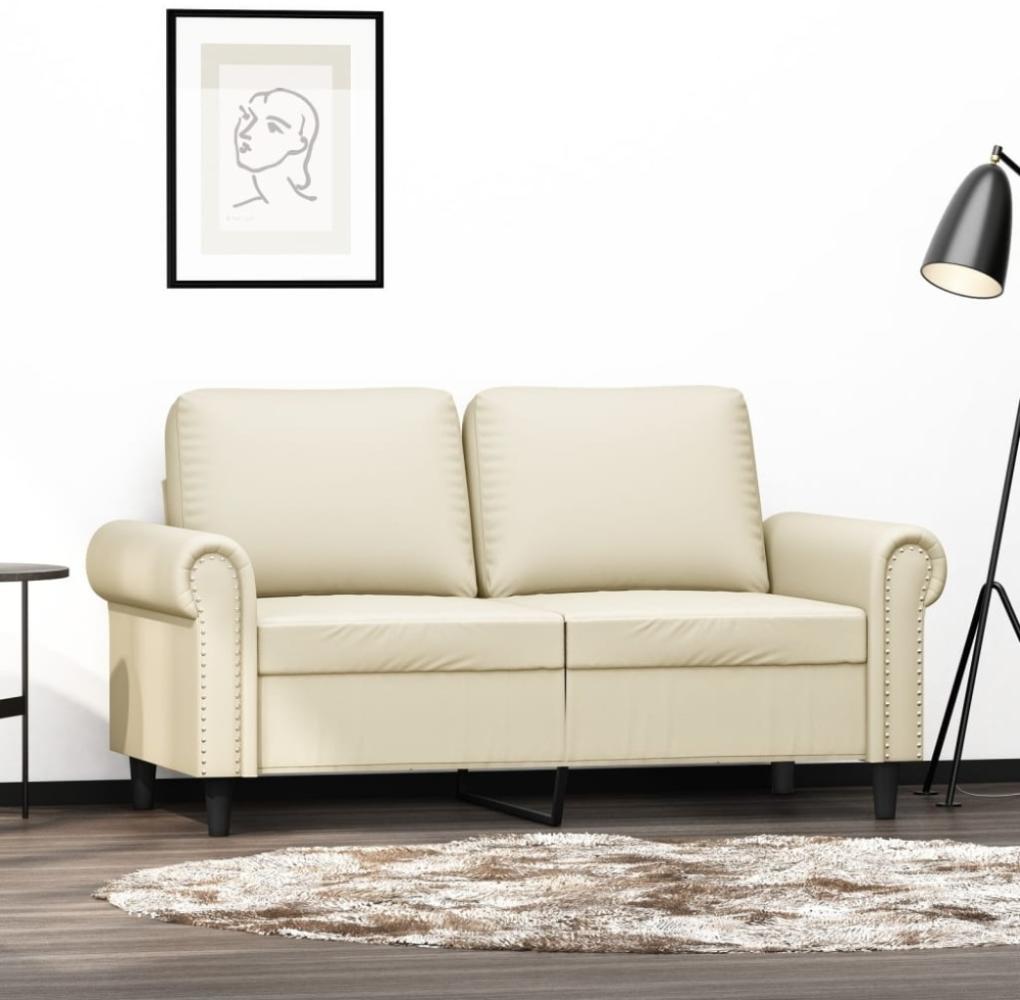 vidaXL 2-Sitzer-Sofa Creme 120 cm Kunstleder Bild 1