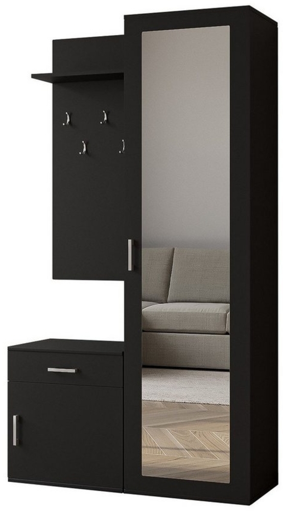 Beautysofa Kompaktgarderobe PAULA, mit Spiegel, Schuhschrank, 5 Kleiderhacken, Farbvarianten Bild 1