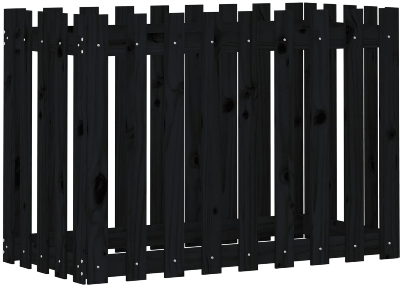 vidaXL Hochbeet Latten-Design Schwarz 100x50x70 cm Massivholz Kiefer 832484 Bild 1