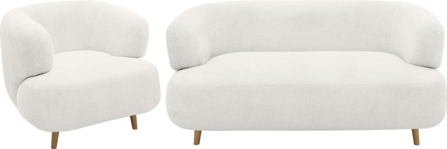 andas Polstergarnitur Tistam, 2-teilig, 2-Sitzer und Sessel, runde, organische Form Bild 1