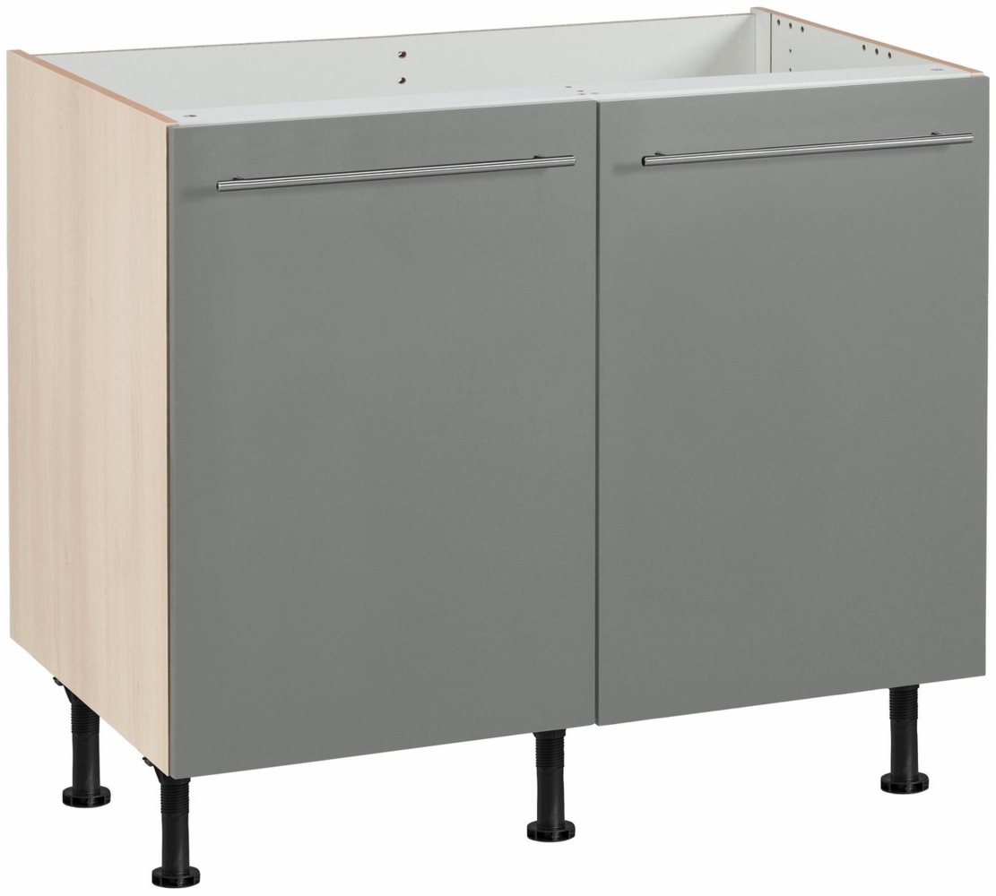 OPTIFIT Spülenschrank Bern 100 cm breit, mit 2 Türen, höhenverstellbare Füße, mit Metallgriffen Bild 1