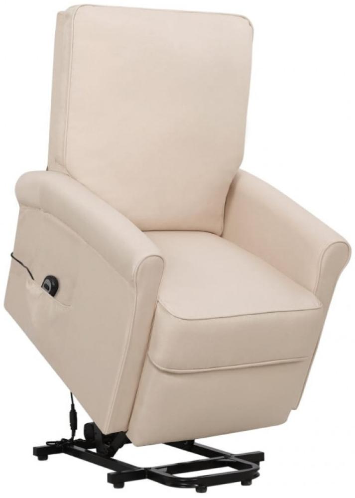 vidaXL Sessel mit Aufstehhilfe Creme Stoff [329728] Bild 1